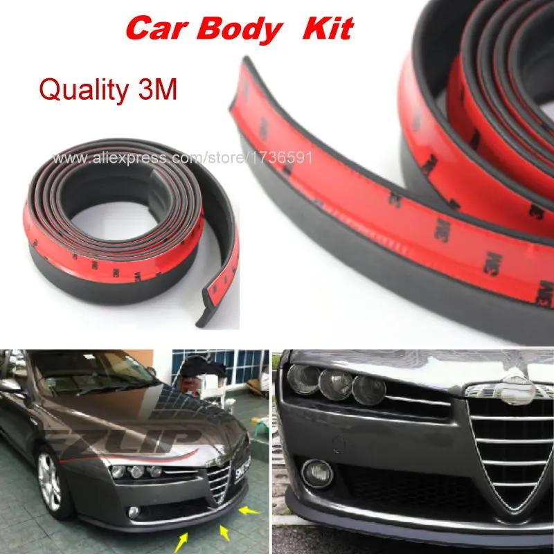 For Alfa Romeo 156 166 164 168 AR Car Bumper Lip Make car lower Body Kit Front Rear Skirt Spoiler Bumper Deflector Rubber Strip