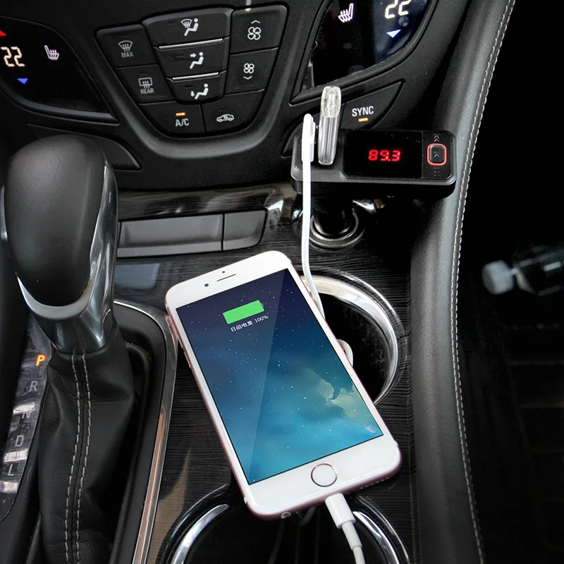 Автомобильный беспроводной Bluetooth FM передатчик Комплект громкой связи динамик LCD