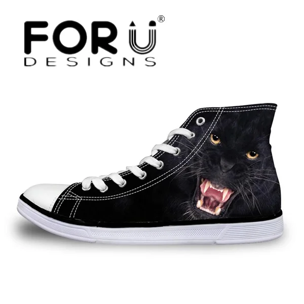 C4274AK FORUDESIGNS/Модная Мужская Вулканизированная обувь 3D Животные волк с высоким берцем обувь, собака с принтом "Хаски" Туфли без каблуков Мужская парусиновая обувь; мужская обувь - Цвет: C4274AK