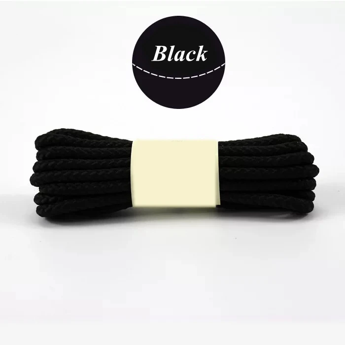 Black 1 пара круглые шнурки кожаные шнурки ботинок зимние ботинки martin Спортивная повседневная обувь на шнурках; для Для мужчин Для женщин Длина 80/100/120/140/160 см - Цвет: Black