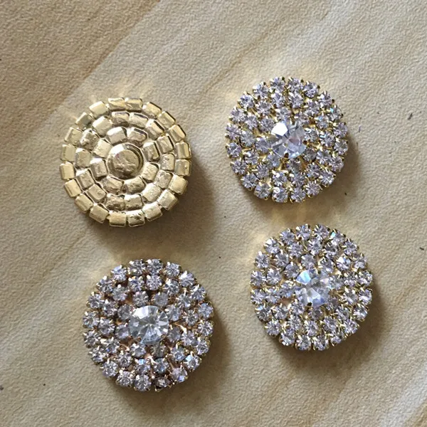 23mm Round Golden CJSIR 10 шт Серебряные Тона AAA прозрачные хрустальные стразы DIY пригласительные украшения плоские пуговицы аксессуары для волос декорации - Цвет: 23mm Round Golden