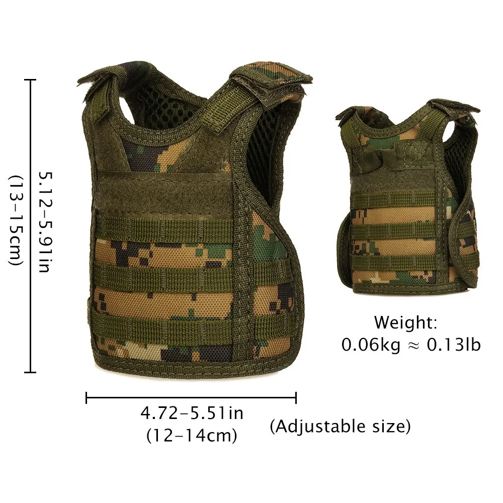 YOTOP Tactical Vest Layer Military Beer /Red Wine Bottle Set Mini Molle vest Hunting Drink set Adjustable Shoulder Straps | Дом и сад