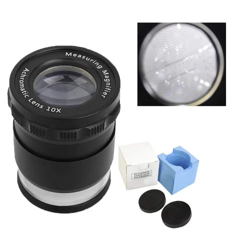 10X металлический светодиодный регулируемый фокус с подсветкой цилиндрическая