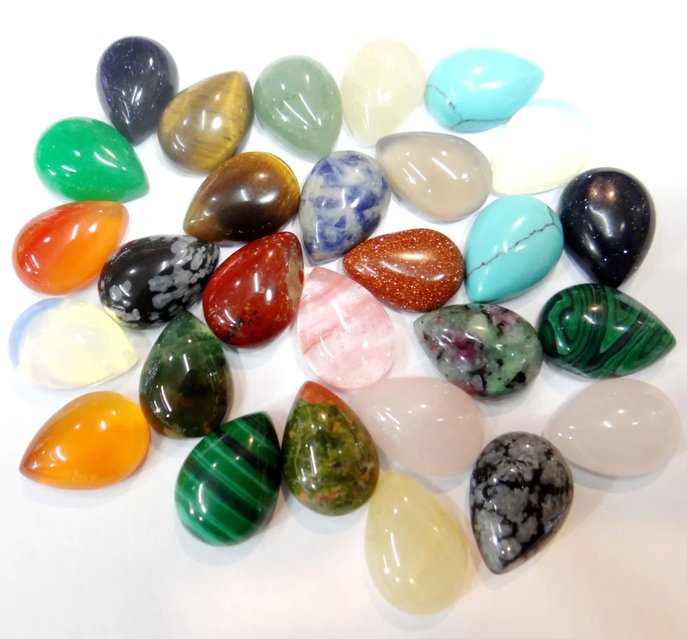 18*25 мм натуральный камень кварц Кристалл бирюзы капли воды кабошон кулон для diy