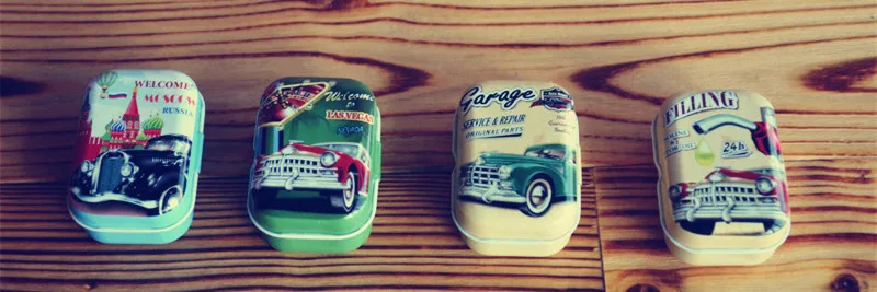 32 шт./кор. Винтаж Автомобильный дизайн коробка олова металла монета Saver небольшие