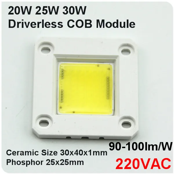 220 В Водителя керамическая cob микросхем модуля встроенный Драйвер 20 Вт 25 30 led