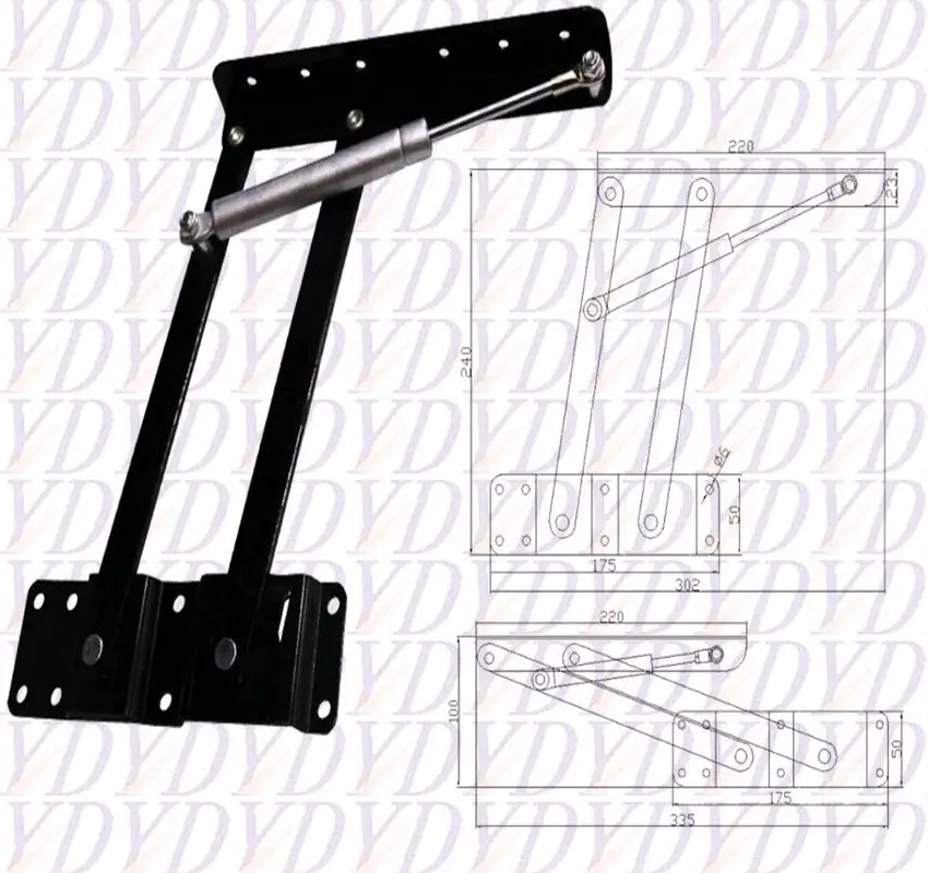 Поднимите механизм журнальный столик с газовой пружины складной стол мебельная