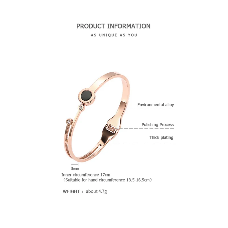 Женский браслет из нержавеющей стали ZEGL розового золота|Браслеты| |