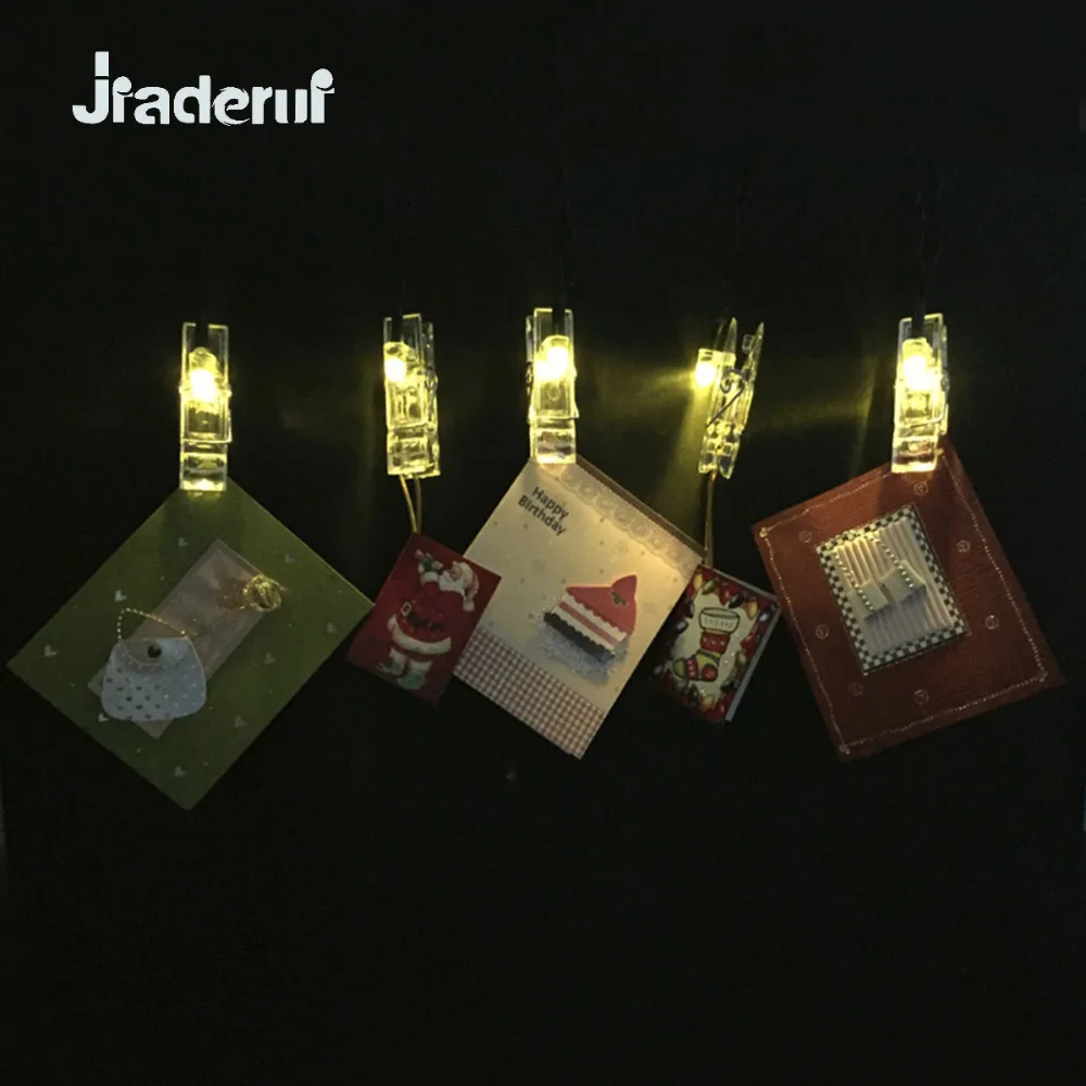 Jiaderui фото клип Солнечный свет шнура 20LED 3 режима мерцающий Рождество Звездный
