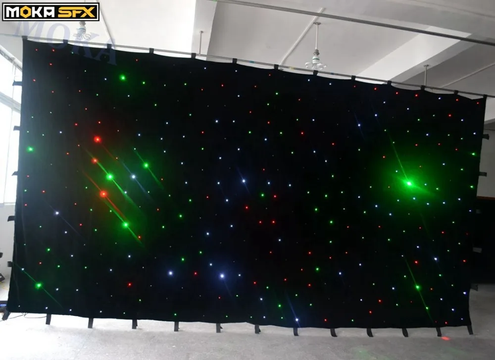 3 в 1 RGB светодиодный звездный занавес настенный огнестойкий СВЕТОДИОДНЫЙ занавес SMD Высокий яркий сценический фон ткань все размеры