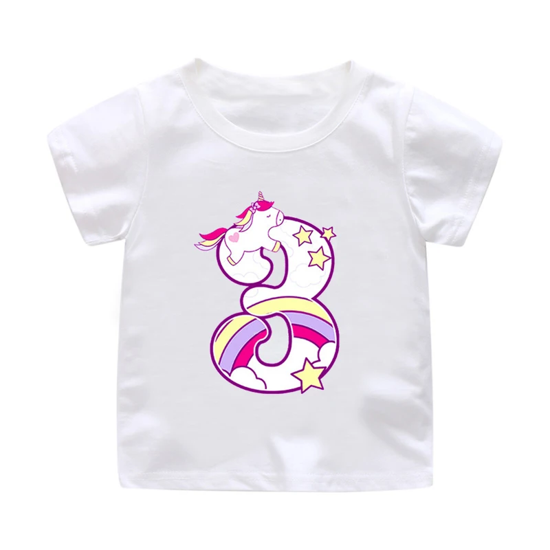 ZSIIBO/футболка для дня рождения детский костюм девочек летние футболки с короткими