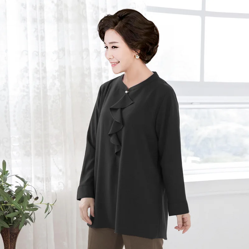 Женская шифоновая блузка большого размера элегантные летние свободные рубашки с