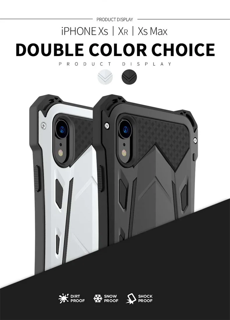 R-JUST для iPhone Xs чехол для MAX XR Coque водонепроницаемый ударопрочный Прочный металлический чехол для iPhone 7 8 Plus X полная защита