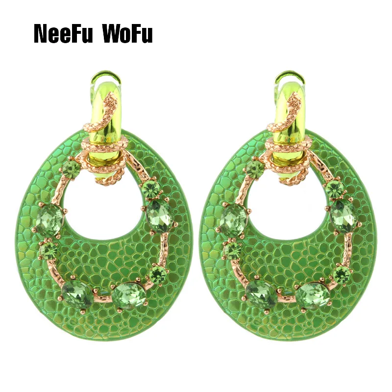 glass rose NeeFu WoFu серьги кожа большие серьги капли воды серьги большой Brinco уха День матери Oorbellen - Окраска металла: glass rose