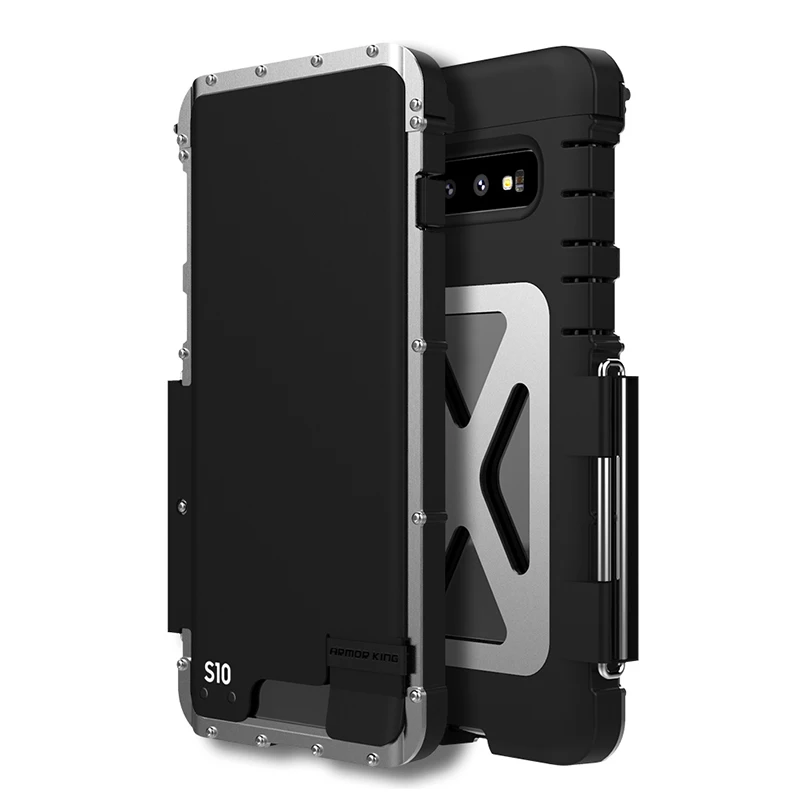 Silver Black Front R-JUST чехол для samsung S10, Роскошный Жесткий гибридный защитный флип-чехол для телефона S10 Plus - Цвет: Silver Black Front