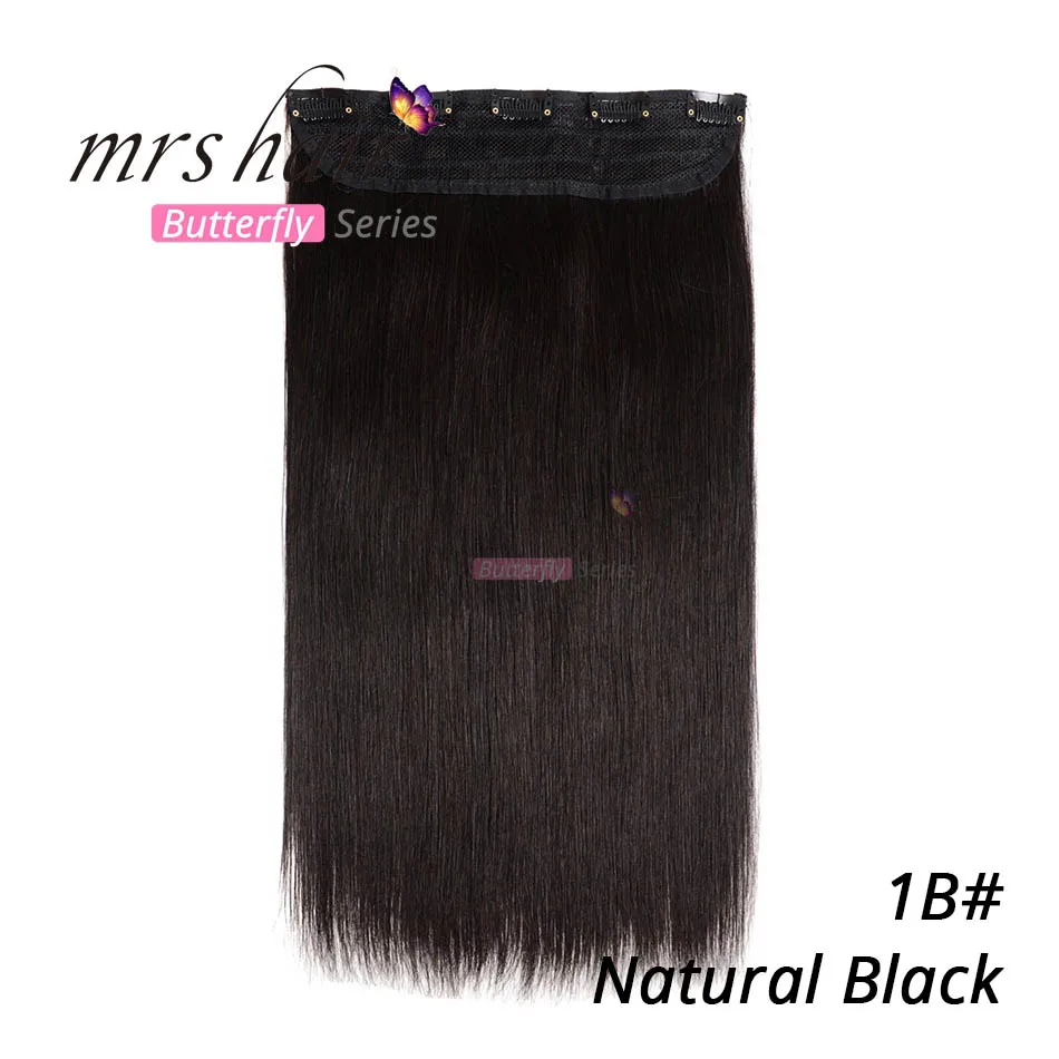 # 1B MRS HAIR на заколках, человеческие волосы для наращивания, прямые, 1" 18" 2", натуральные волосы на заколках, 9 цветов,, светлые волосы - Цвет: # 1B