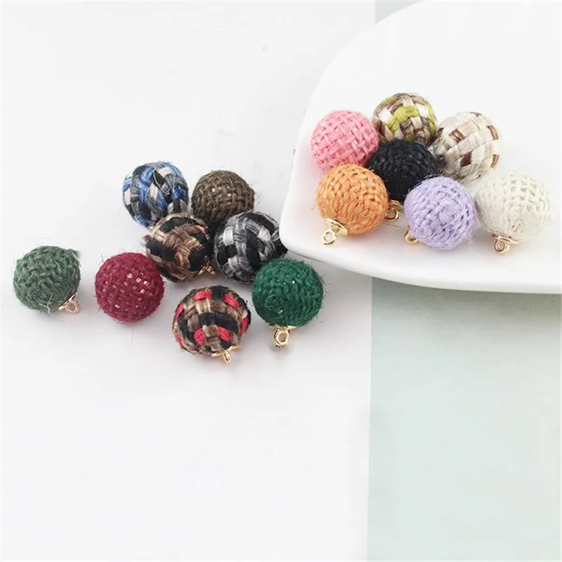 5 шт./упак. мини милый Цвет тканые шпагат ткань бусины ожерелье серьги самодельные