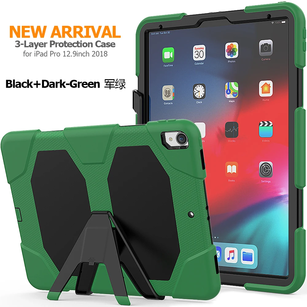 Чехол для ipad pro 12,"() панцири подставки Крышка для Apple ipad pro 12,9 дюймов Heavy Duty PC+ Силиконовый защитный плёнки ручка