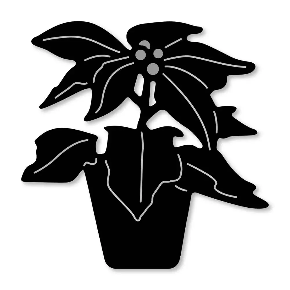 Цветочный горшок holly leaves 80*80 мм металлические режущие штампы для скрапбукинга