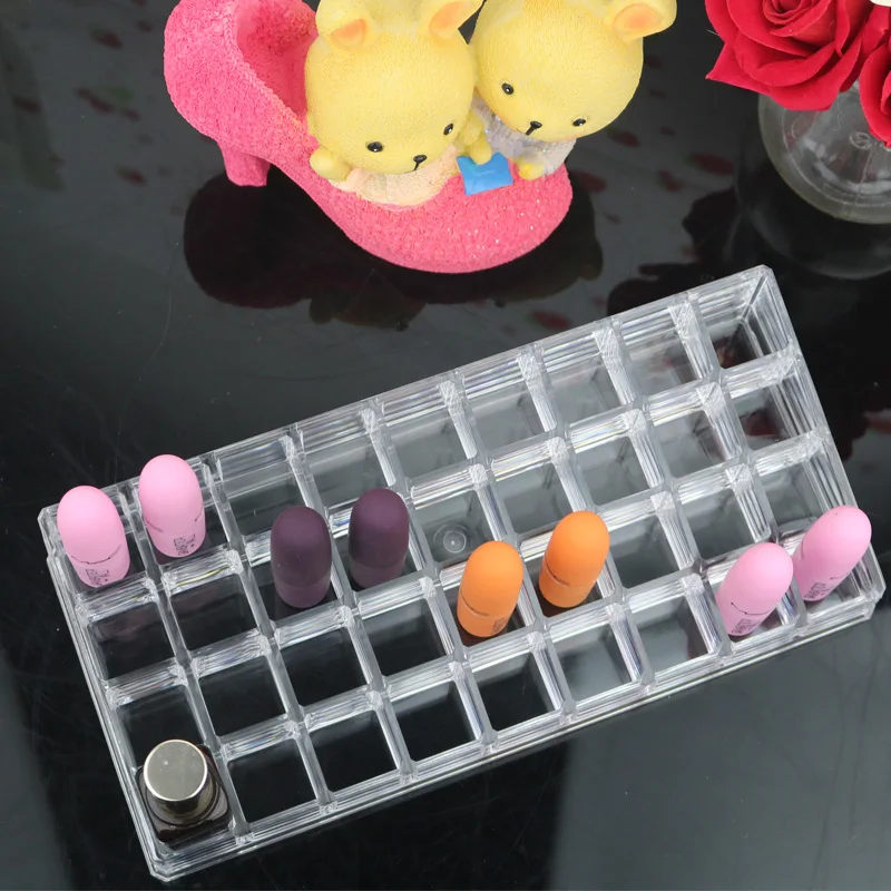 Прозрачный органайзер для губной помады макияжа коробка хранения ювелирных