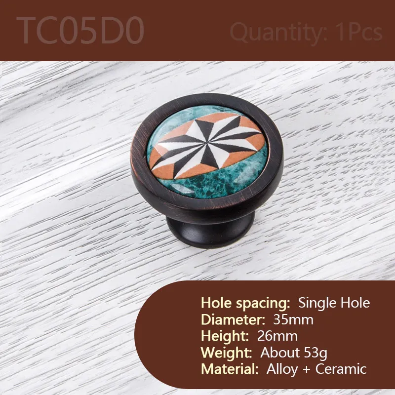 D Single hole Новые поступления, кухонный винтажный керамический Шкаф Тянет раковины черные бронзовые ручки и ручки Европейское Оборудование Аксессуары для мебели - Цвет: D Single hole