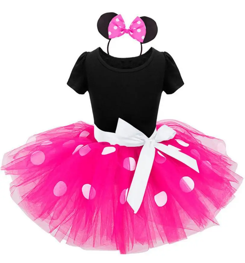 Disney children's dress Minnie big dot mesh Fashion cotton summer | Детская одежда и обувь