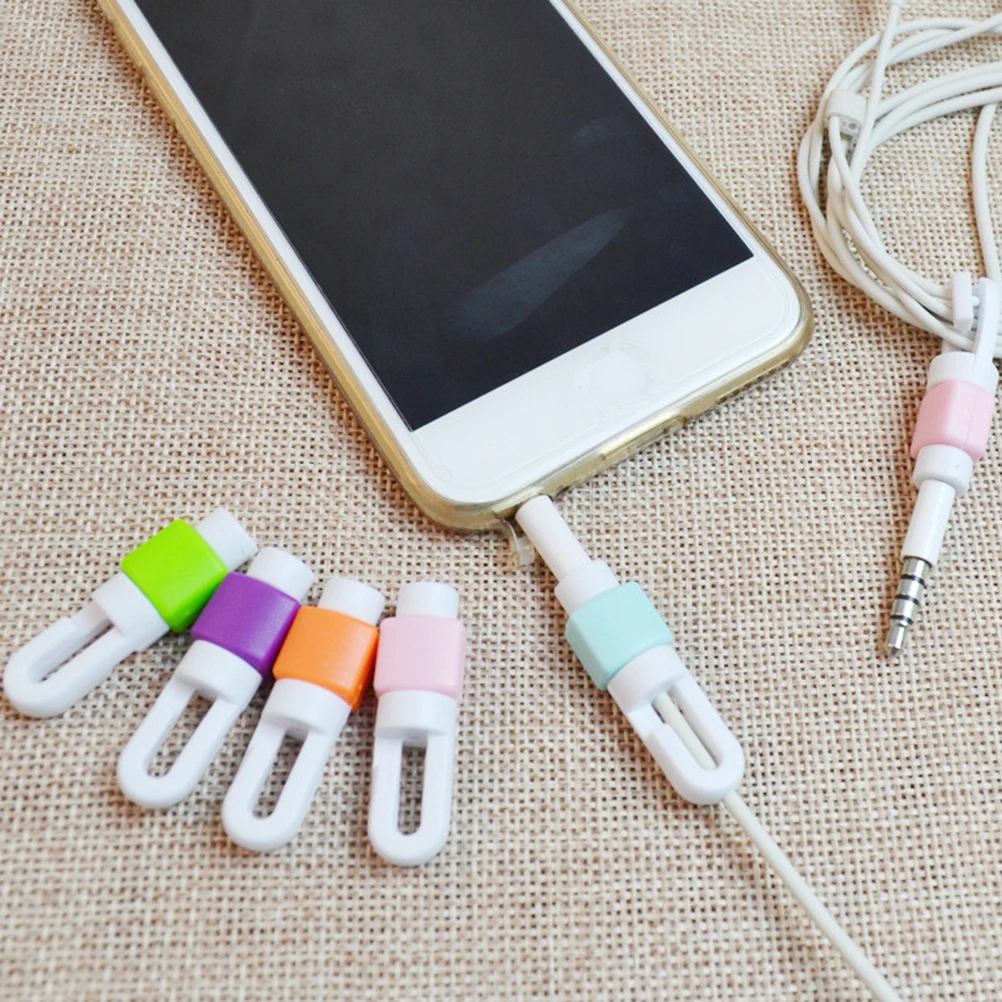 5pcs/lot For Headphone Cord Wires Protection Cable ClipsPhone Cable Charging Protector USB Cord Protecotor Cover for phones
