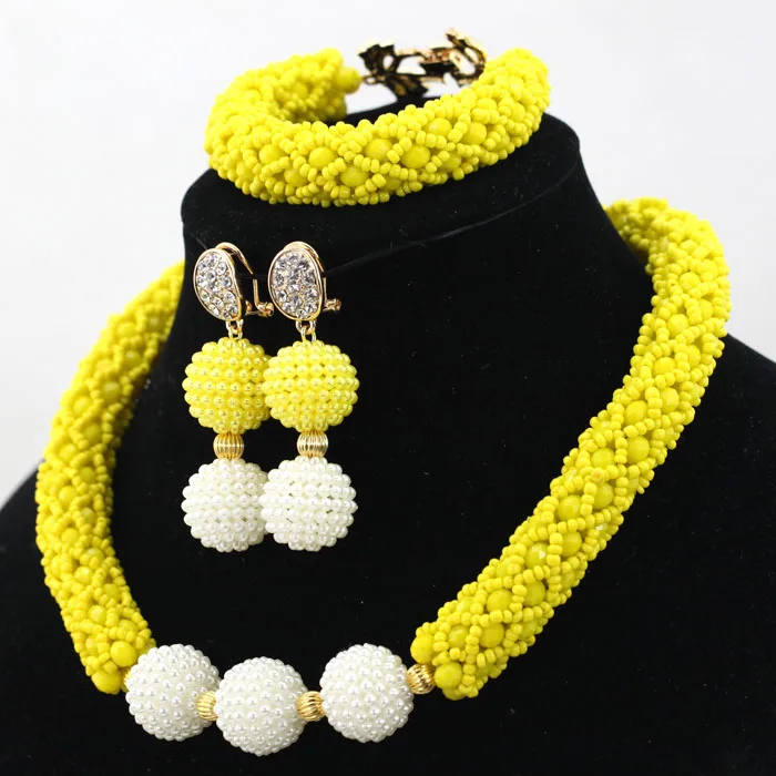 Удивительный желтый Африканский свадебный набор ювелирных изделий Великолепная