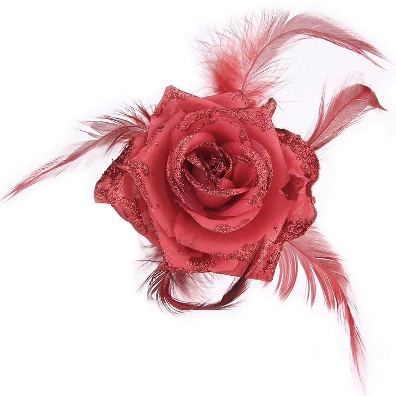 Романтическая брошь в виде Розы высокое качество тканевая булавки с блестками