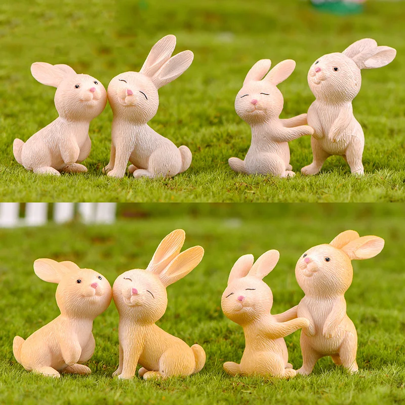 7 шт./компл. Kawaii микро кролик миниатюрные животные ремесла ПВХ Модель зайца