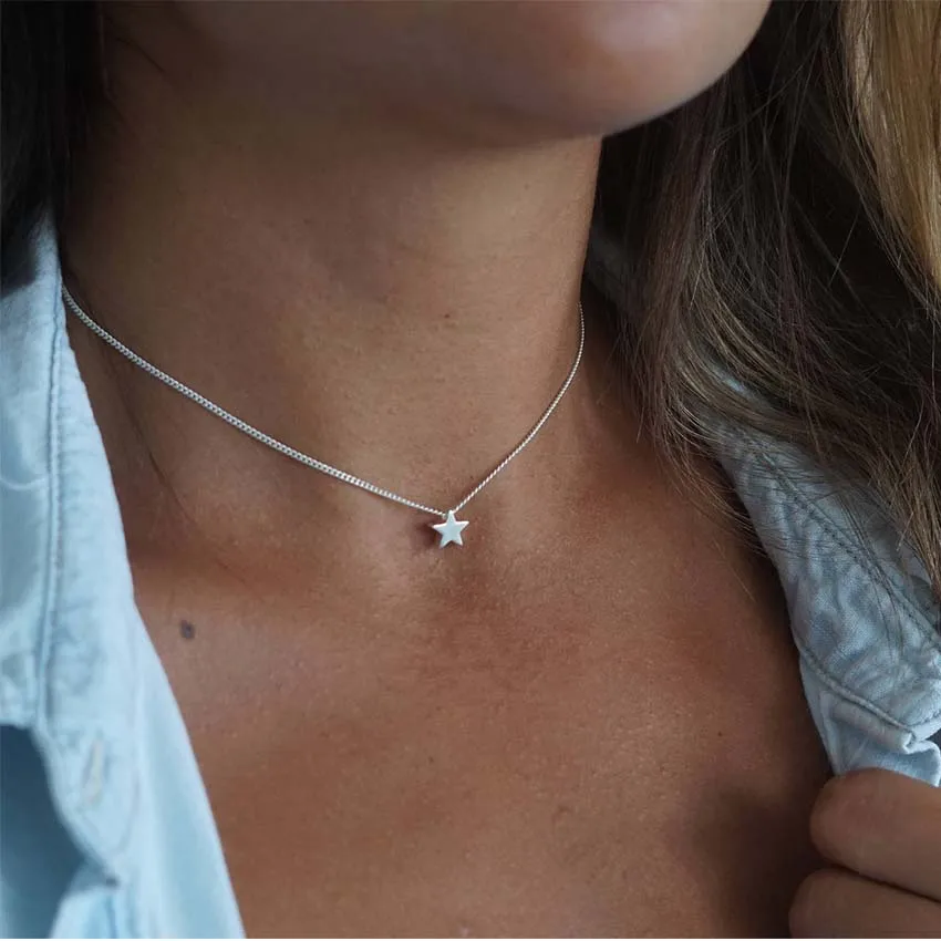 Женский чокер со звездами простая Цепочка ювелирное изделие колье|star choker|choker
