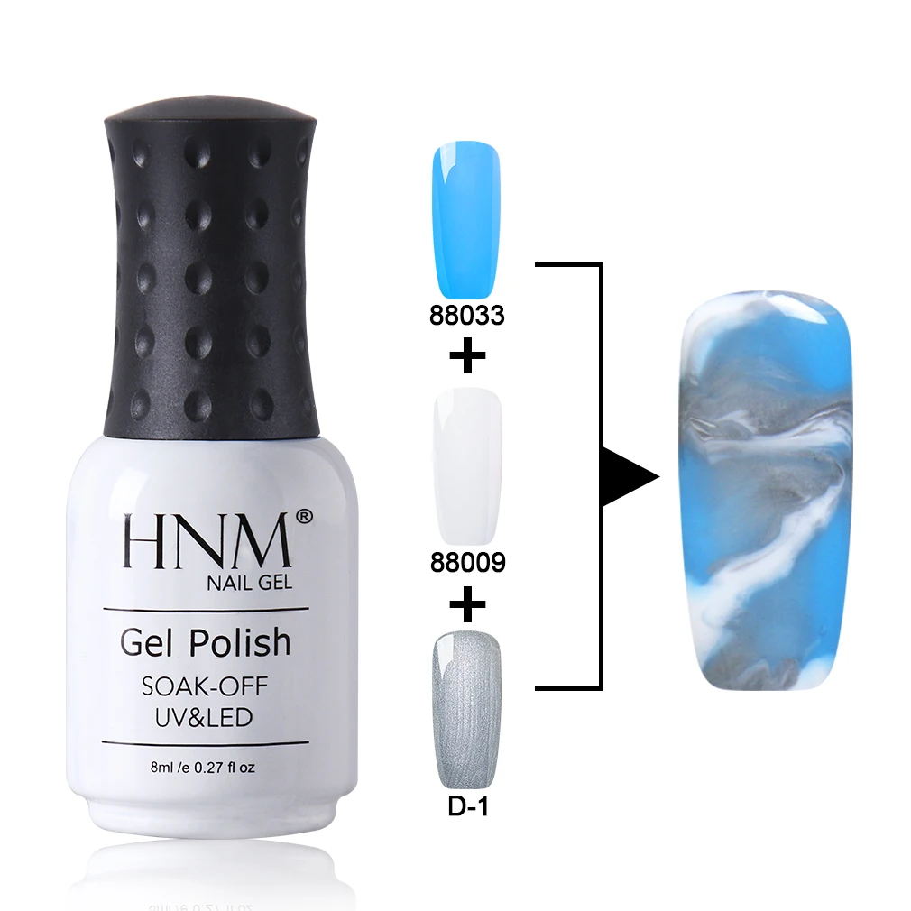 8833 HNM 8 мл сменный Гель-лак для ногтей замачиваемый Полупостоянный УФ-светодиодный гель для ногтей разноцветные, для ногтей с мраморным эффектом - Цвет: 8833