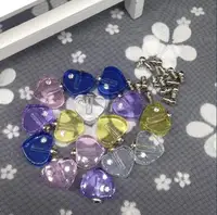 300pcs/lot screw cap mini heart Crystal vial pendant Perfume Essential oil aroma zircon bottle necklace name on rice art jewelry