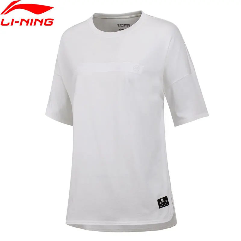 Женская баскетбольная трикотажная футболка Li Ning свободная из 60% хлопка и модала с