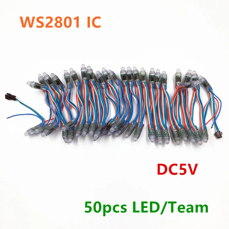 WS 2811 2801 полноцветный светодиодный пиксельный модуль DC5V 12 мм водонепроницаемый IP67