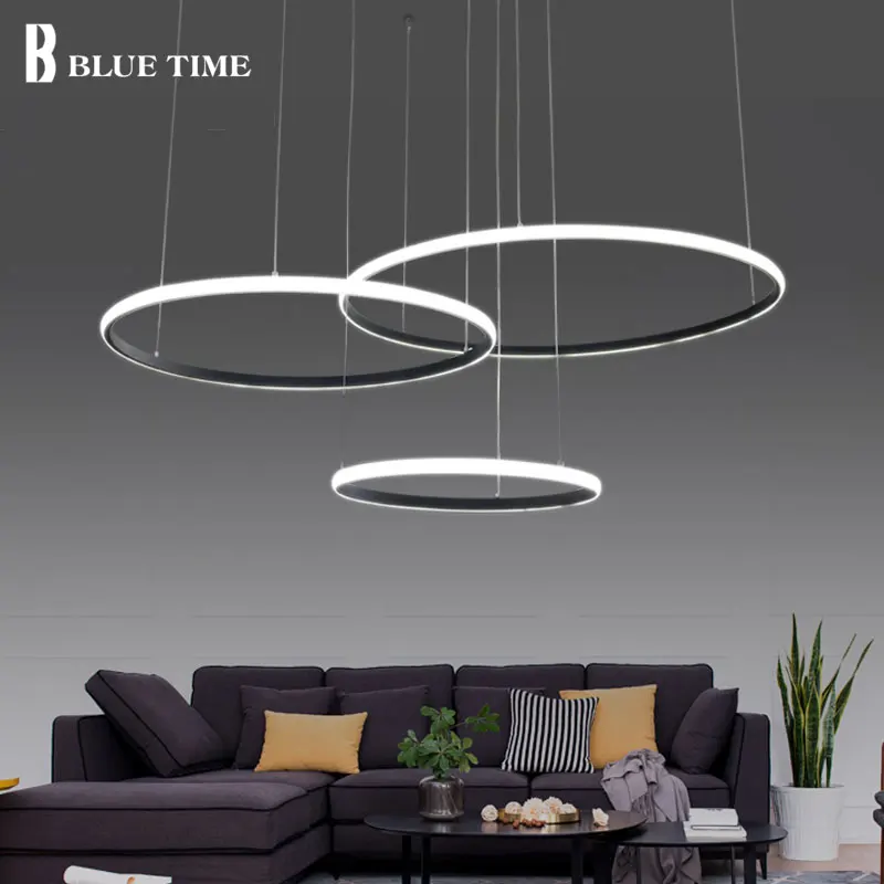 Black&ampWhite Body Modern LED Chandelier Lamps For Living Room Bedroom PVC Lighting Indoor Home Illumination AC 90-260V | Лампы и
