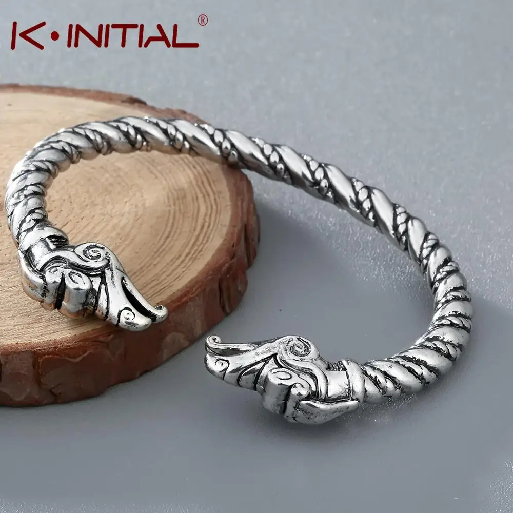 Kinitial ручной работы языческие фотообои/Ворон/Дракон браслеты для мужчин