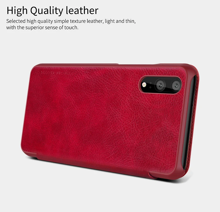 Чехол для huawei P20 Nillkin Qin, Роскошный кожаный флип-бумажник, задняя защитная крышка для телефона huawei P20 Pro Nilkin Smart View Wake Up