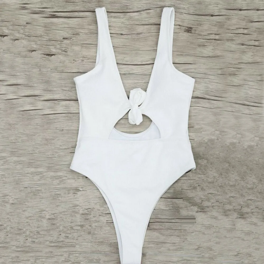 Новинка 2018 Цельный купальник женский сексуальный с высоким вырезом и открытой