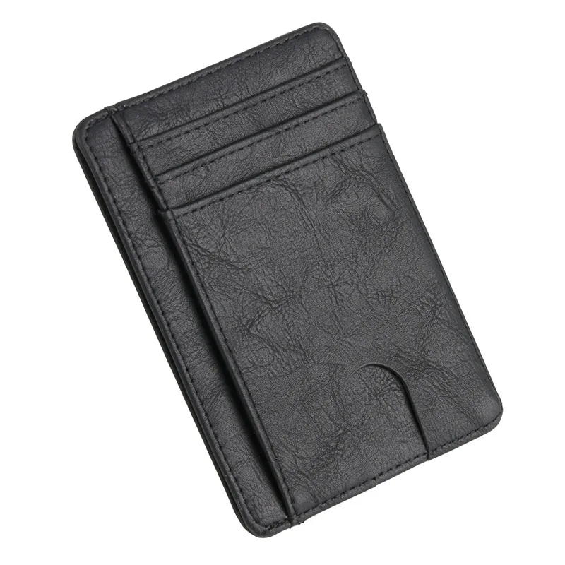 black KUDIAN BEAR Rfid Винтажный Мужской кошелек, кредитный держатель для карт, деловой бренд, мужские мини-кошельки, кошелек billetera hombre BID251 PM49 - Цвет: black