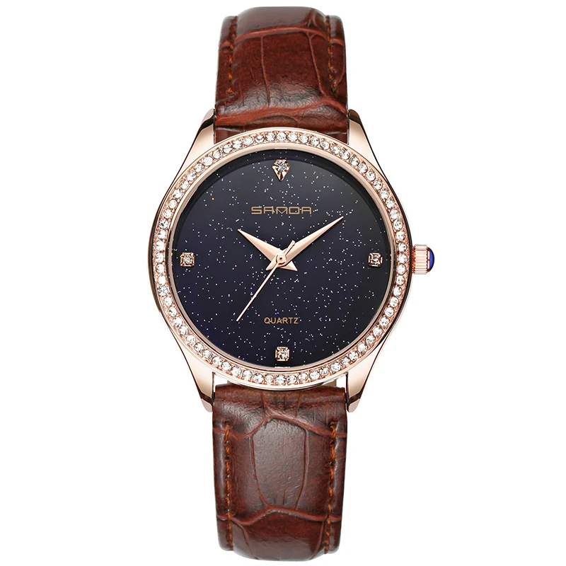 

Famous top luxury brand Sanda P214 waterproof lady watch 2018 new student fashion diamond star quartz female watch woman watch