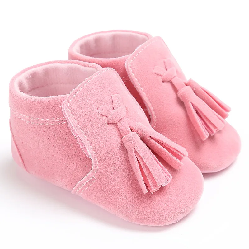pink E& Bainel/детская обувь; мягкие мокасины из искусственной кожи с кисточками; мокасины для девочек; мокасины для малышей - Цвет: pink