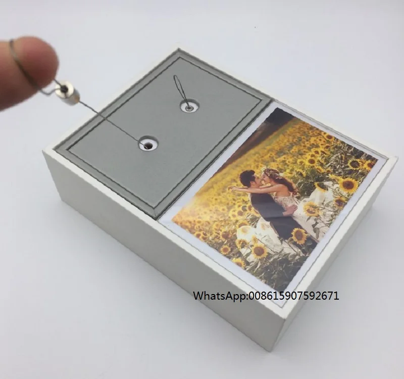2 hole picture tray Ювелирные изделия Противоугонный витрина кулон серьги кольцо безопасности дисплей лоток с выдвижной вытяжной шкаф коробка - Цвет: 2 hole picture tray