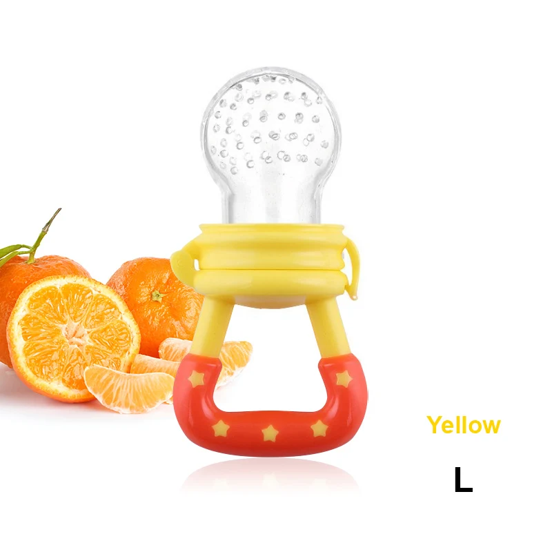 Nipple Yellow L Новинка, силиконовая детская соска, держатель для соски, соска для малышей, Детская соска, кормушка для фруктов, еда, Ниблер, пустышка для кормления ребенка - Цвет: Nipple Yellow L