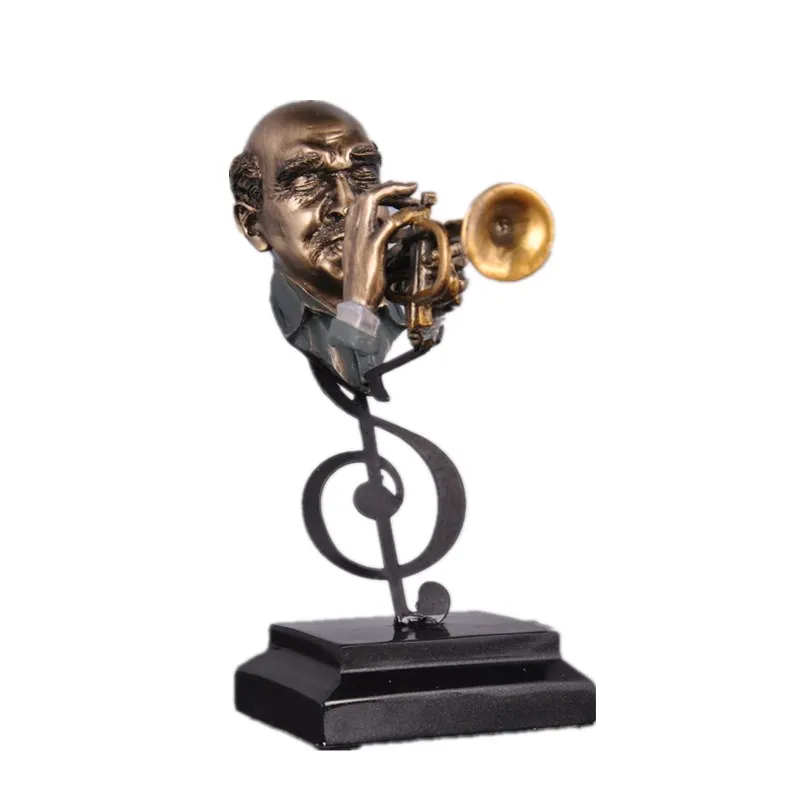 

Quality Abstract Trumpet Player Figurine Resin Music Band Statue Craft Ornament Furnishing for Home Decoration and Gift R1696