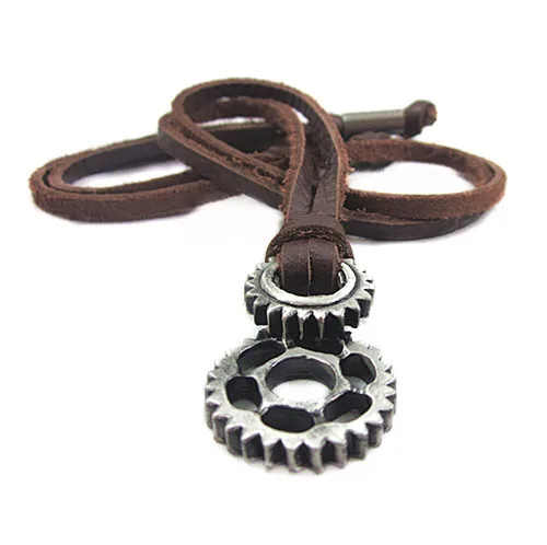 Ожерелье из 100% натуральной кожи в стиле панк винтажное кожаное ювелирное изделие