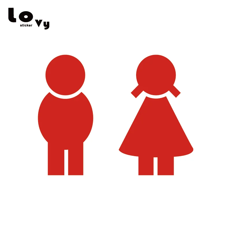 Виниловая настенная наклейка на дверь туалета для мальчиков и девочек домашнего