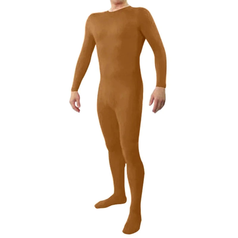 Мужской костюм Zentai блестящий боди на молнии цельнокроеные трико заказ |