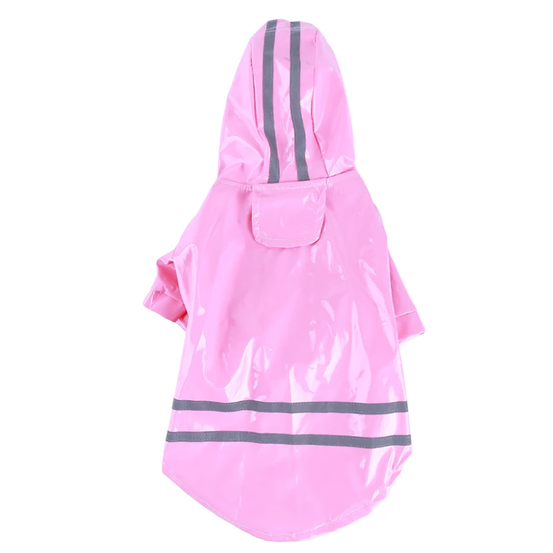 Уличное непромокаемое пальто для щенков из искусственной кожи с капюшоном