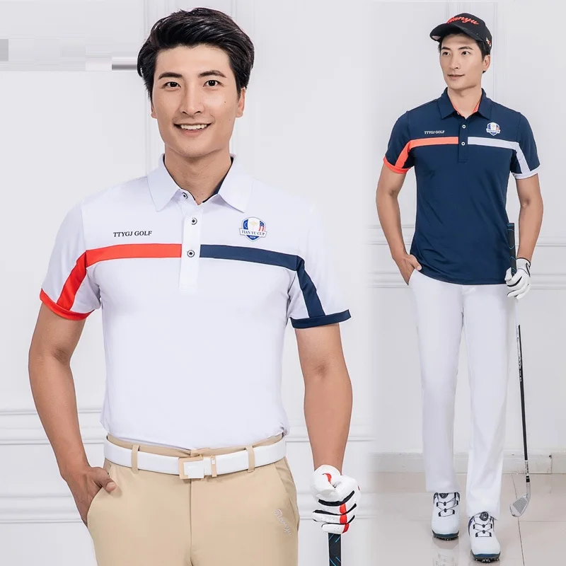 

New Arrival Mens Exercise Golf Shirts Short Sleeve Breathable Shirts Male Quick Dry Anti-sweat Tennis Badminton Sportswear D0653